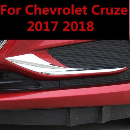 For Chevrolet Cruze 2017 2018 2pcs Chrome ABS Front Fog Lamp Frame decoration cover trim Exterior decoration Auto Accessories