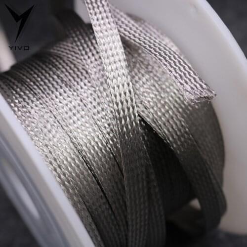 Hi-end DIY HIFI Brass Plating Tin 2mm 4mm 6mm 8mm 10mm 12mm 16mm 25mm 30mm braided cable sleeve sleeves tube sleeving