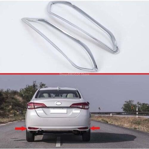 ABS Chrome For Toyota Vios sedan 2019 2020 Accessories Car Rear fog shade lampshade cover frame Cover Trim Sticker Car Styling