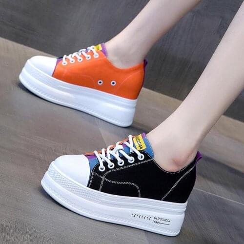 Bottom Casual Shoes Woman Low Top Sneakers Canvas 2021 Spring Female Casual Shoes Colorful Canvas Sneakers