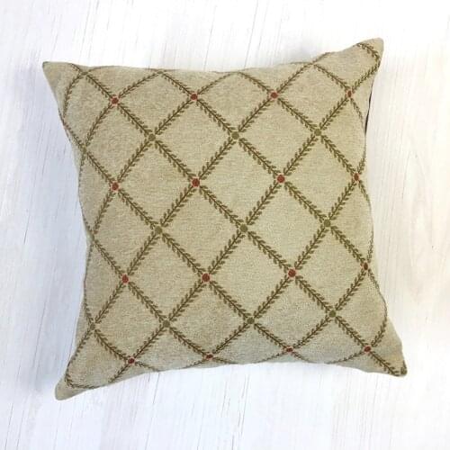 Classic Diamond Lattice Home Soft Chenille Woven Traditional Cushion Cover Sofa Light Yellow Pillow Case 45 x 45 cm 1pc/lot