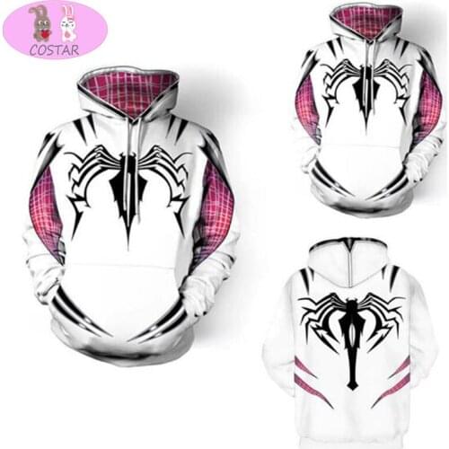 COSTAR Comics Spider-Gwen Cosplay Hoodie Men and Women Sweater Anime Casual Sports Costume New