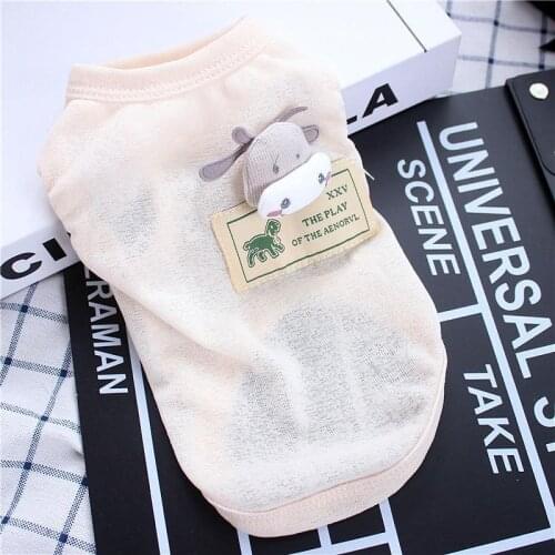 A Fashion Dog Vest Knitted Ultra-Thin Cool T-shirt Breathable Clothes For Small Dogs Cats French Bulldog Yorkshire Pet Supplies