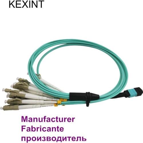 MTP to LC UPC Multimode OM3 12 cores Manufacturer Patch cords fiber Breakout Fiber Optical Patchcord / 10Meters