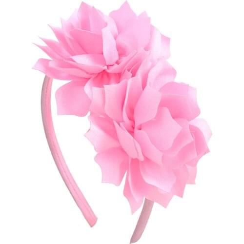 3.7 Inches Silk Flower Soft Headband For Girls Solid Hairband Handmade Girls Hair Scrunchies Boutique Headwear Hair Accessories