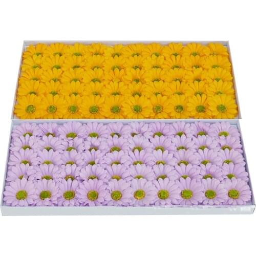 50Pcs/Set 7Cm Gerbera Soap Flower Sunflower Handmake Artificial Flower Head Wedding Decoration Diy Wreath Gift Daisy Flowers