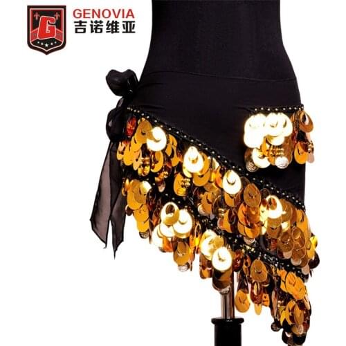 Belly Dance Costume Hip Scarf Belt Sequins Bellydance Triangle Sequin Golden Coins Scarf Belt 5 Colors