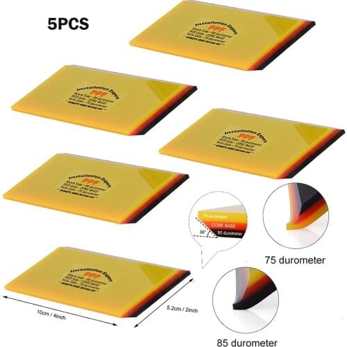 EHDIS 5pcs Soft Installing Squeegee Carbon Fiber Film Vinyl Wrap Scraper Window Tint Sticker Remover 2IN1 Car Wash Cleaning Tool