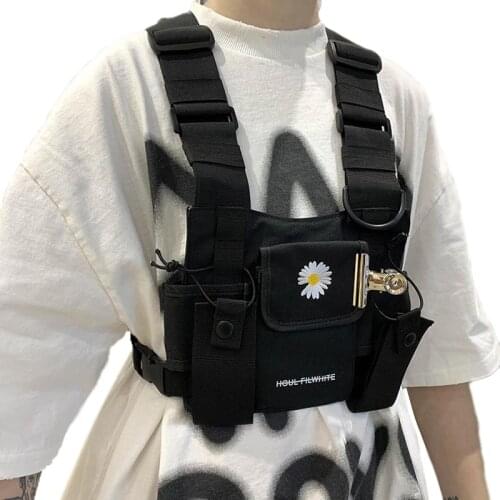 New Hip-Hop Chest Bags For Man Fashion Flower Pattern Harness Rectangle Women Oxford Streetwear Chest Rig Bag