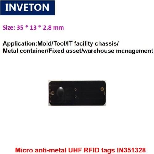 35x13mm small Tools tracking rewritable micro rfid uhf anti metal tags on metal flexible for logistics asset management