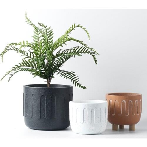 Nordic Cement Flower Pot Simple Green Plant Radish Flower Pot Round Sandstone Creative Potted Plant High Quality Home Furnishing