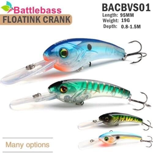 NEW 1PC 95mm 19g Big Wobbler Fishing Lure Floating Crankbaits River Wobblers For Pike Deep Diving Lures Hard Rattling Baits Bass