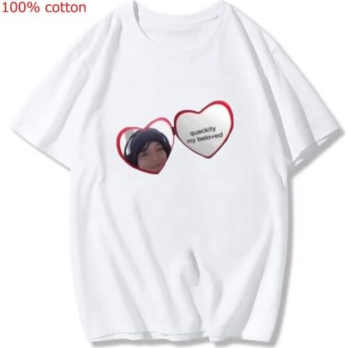 New Homme EU Size All-match Tshirt Quackity My Beloved T Shirt Summer Harajuku Short Sleeve Tee Men Women Casual Loose T-shirt