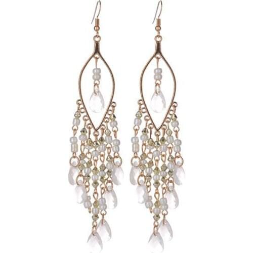 SUMENG New Vintage Women Long Tassel Earrings Luxury Dangle Drop Earrings Charm Bohemian Colorful Earrings Brincos 2021 Gifts