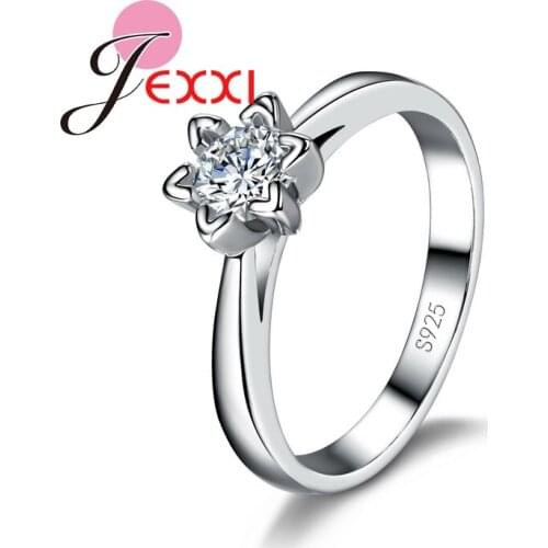 Charm Women Jewelry 925 Sterling Silver Rings For Party Decoration Birthday Elegant Gift For Ladies With CZ Crystal