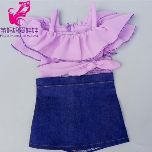 Doll clothes fit for 43cm new born baby doll Chiffon clothes jeans dress 18 inch american og 45cm doll clothes wear