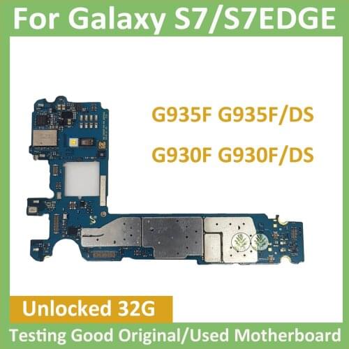 Original For Samsung Galaxy S7 Edge G935F G935FD Exynos S7 G930F G930FD Unlocked Main Motherboard Dual Sim 32GB Unlock