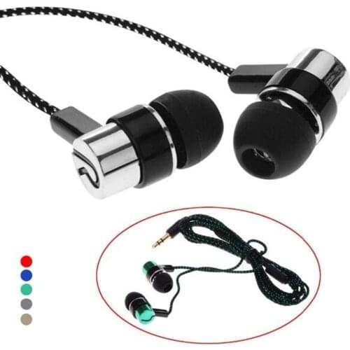 Portable Universal Earphones 3.5mm Braided Heavy Bass In-Ear Headset Wired HiFi Earphone For Phone Computer наушники проводные