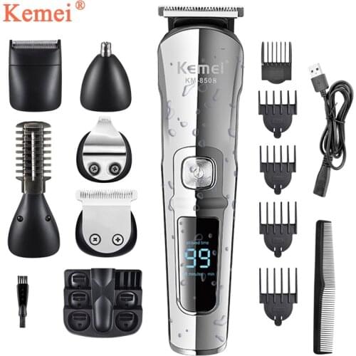 Kemei Professional Hair Trimmer 6 in 1 Waterproof Hair Clipper Electric Hair Cutting Machine Beard trimmer Shaver Men Haircut