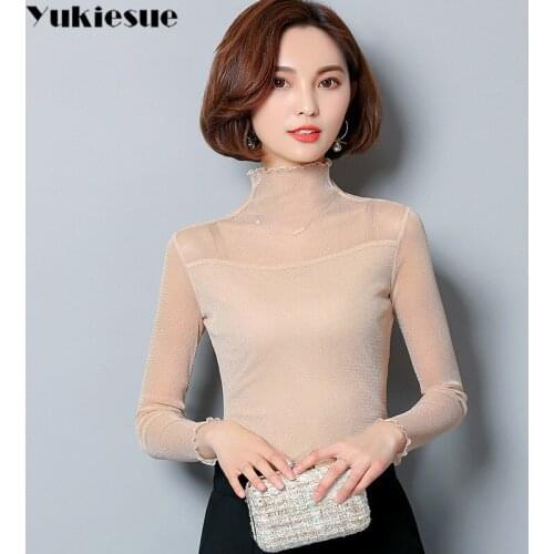 Harajuku Transparent t shirt female t-shirt womens T-shirts for women turtleneck camiseta mujer ladies top female Plus size