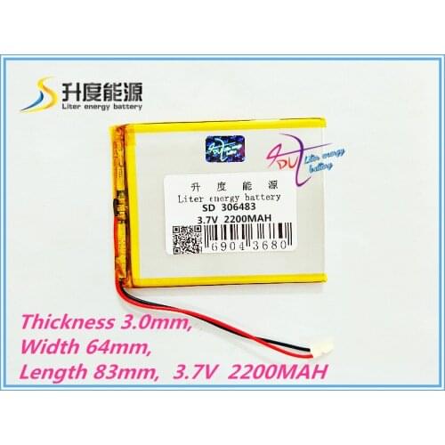 Size 3.7V 2200mah 306483 Lithium polymer Battery with Protection Board For MP4 GPS DVD Digital Product