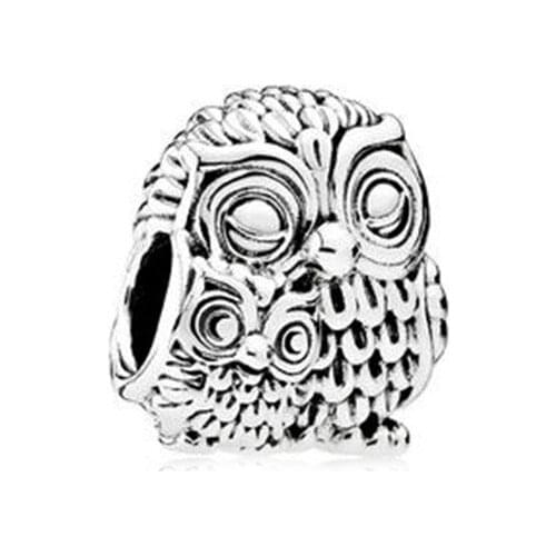 Free Shipping Authentic 925 Sterling Silver Wise Owl Mother Daughter Charm Fit Original Pandora Bracelet For Women DIY Jewelry
