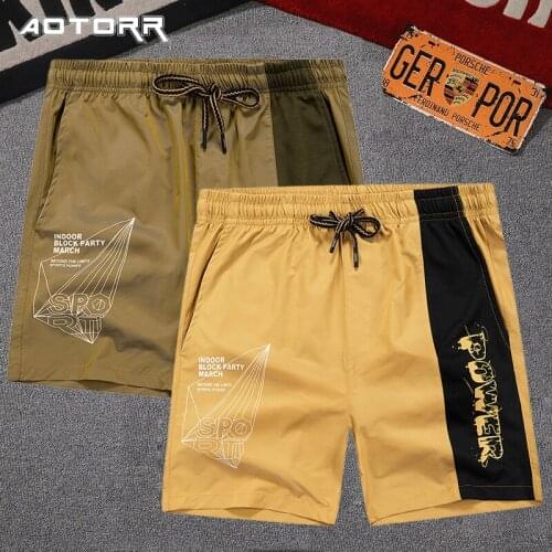 Summer New Casual Shorts Men Breathable Loose Sports Shorts Mens Fashion Trend Print Shorts Color Matching Beach Mens Clothing