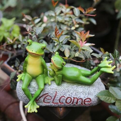 Resin statue simulation frog model Figurines landscape bonsai ornament sculpture Courtyard gardening decoration a1866