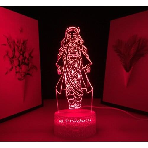 Anime Demon Slayer Nezuko LED Light for Child Bedroom Decor Night Light Birthday Gift Room Acrylic 3D Desk Lamp
