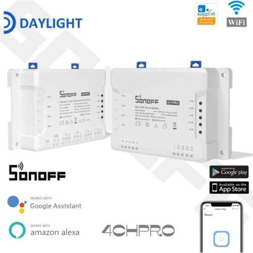 SONOFF 4CH R3 Pro Smart Switch APP Timing Remote Control Via eWeLink Support SmartThings Hub Work With Alexa Google Home