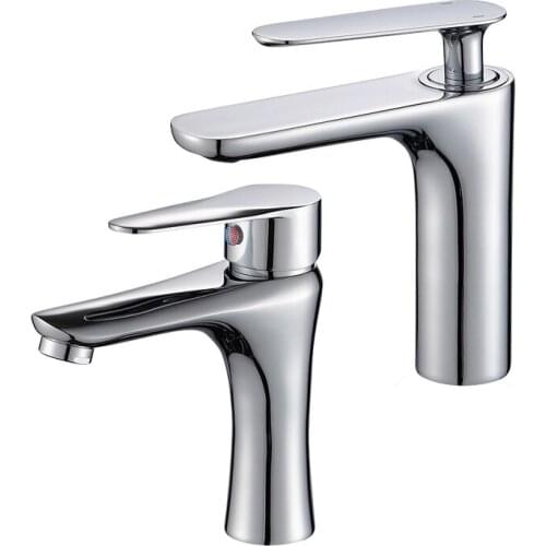 Bathroom Basin Faucet Single Hole Copper Vessel Sink Tap Cold and Hot Mixer Water Tap Deck Mounted Wash Basin Tap Single Handle