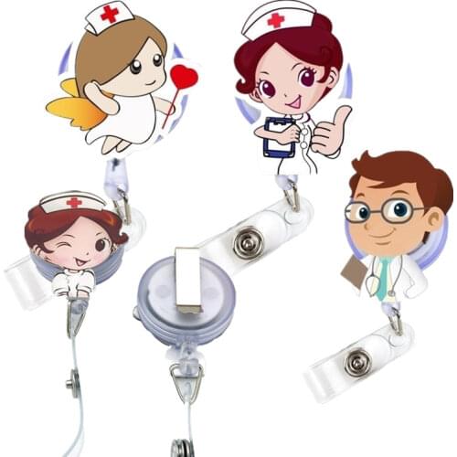 Various card sets Retractable Pull Badge Reel ID Lanyard Name Tag Card Badge Holder Reels Recoil Belt Key Ring Chain Clips