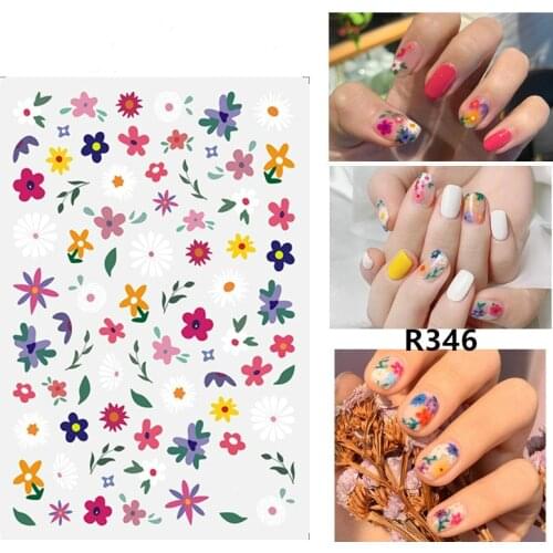 1 PC Comic Adhesive 3D Nail Sticker Foil Decals for Nails Sticker Art Cartoon Nail Art Decorations Designs Tool