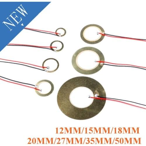 10pcs Piezoelectric Piezo Ceramic Wafer Plate Sounder Sensor Dia 12MM/15MM/18MM/20MM/27MM/35MM/50MM For Buzzer Loudspeaker