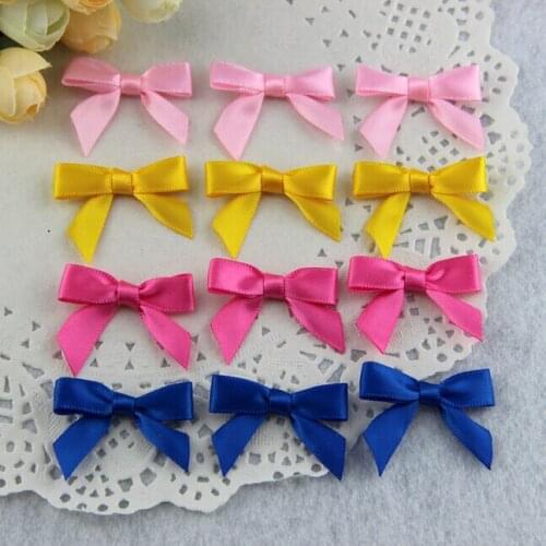 1000pcs/lot Mix Colors Gift Box Decoration Handmade Satin Ribbon Rosette Bow Free Shipping