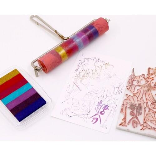 3pcs The Rubber Roller Three Size / Color: Color Ink Smear Dyeing Roller Drum For Painting Printmaking Roller Art Stamping Tool