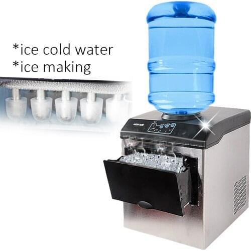 Electric ice making machine 25kg countertop Automatic bullet ice maker, ice cube making machine HZB-25/BF