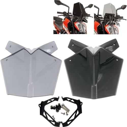 For KTM Duke 390 125 2017-2020 2018 2019 Motorcycle Windshield Windscreen Deflector with Bracket