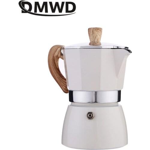 DMWD 3/6/9 Cups Thicken Aluminum alloy Moka Coffee Maker pot Latte Espresso Percolator Stovetop Filter Coffee Kettle for Barista