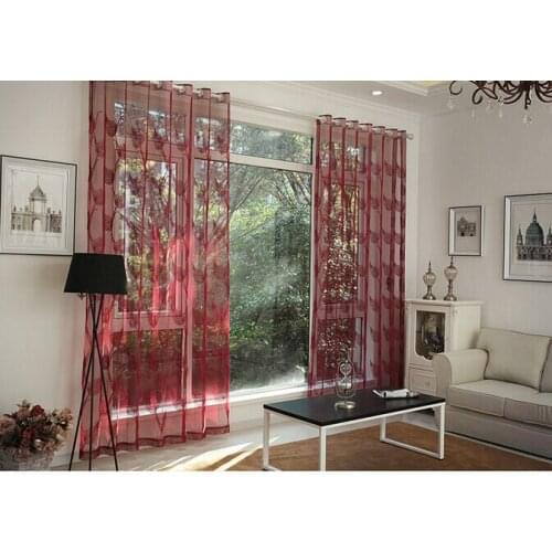 European Embroidered Voile Curtains Bedroom Sheer Curtains for Living Room Tulle Window Curtains/Panels Window Screening