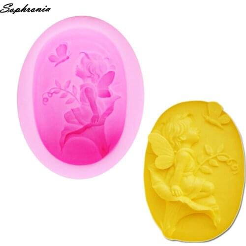 Sophronia S073 Angel Butterfly Tree Silicone Soap Mold Fondant Silicone Mold Chocolate Candy Cake Decorating Tools 9*7*3.2CM