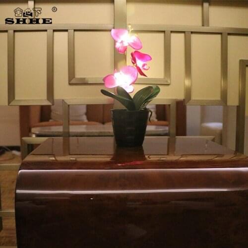 Pot Artificial Light Potted Artificial Flowers Night Light With Cute Silk Cloth Orchid Flower Fairy Decoration Floral Light