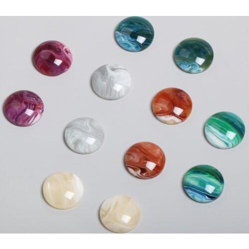 18MM starry sky oil painting smudge gradient half pill resin patch DIY handmade jewelry earrings earrings accessories materials