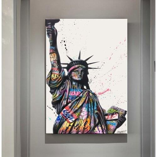 Street Graffiti Statue of Liberty Art Canvas Painting Art Wall Posters and Prints Inspiration Artwork Picture Living Room Decor