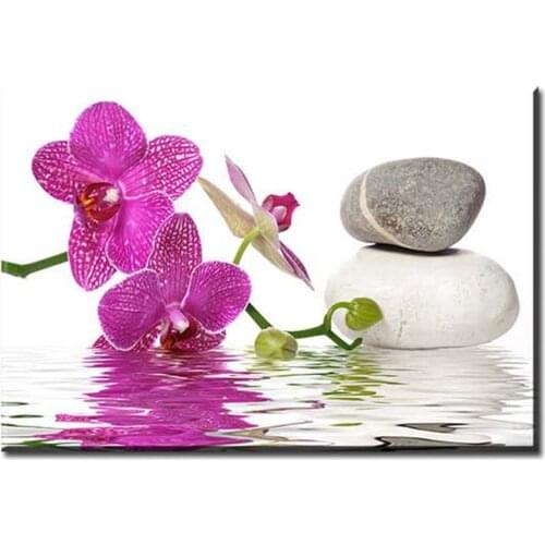 DIY Square Round Diamond Painting orchid stone Diamond Embroidery Zen Spa Still Life Mosaic Rhinestone Picture by numbers decor