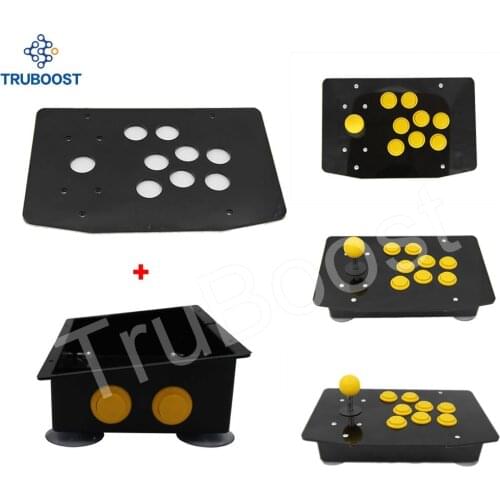 DIY Handle Arcade Set Kits Replacement Part Arcade joystick Acrylic Panel and Inclined Plane Cases w/ 2 Buttons