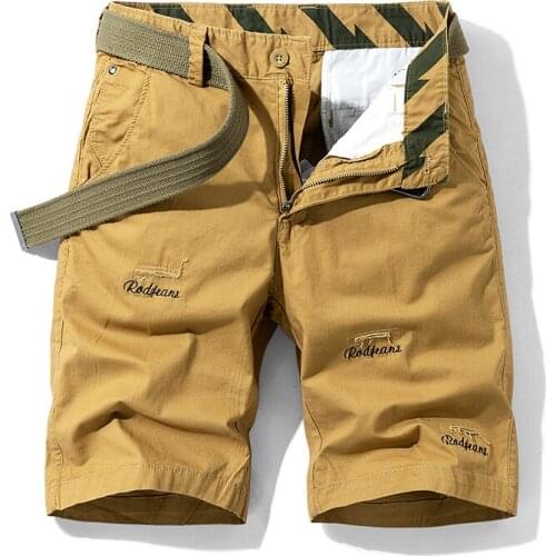 New Arrival Mens Military Cargo Shorts Male Pure Cotton Short Overall Pants Electric Embroidered English Pattern Fashion 18651