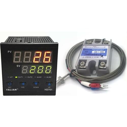 Pid temperature controller 220V good thermoregulator with ideal 0-1372 °C temperature adjust range+2M K thermocouple+Max 40A ssr