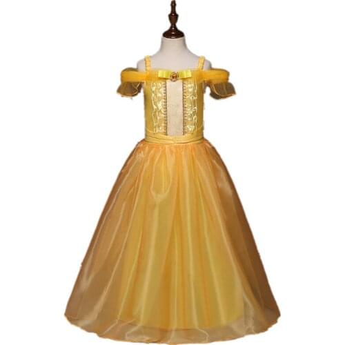 Teenage Princess Girl Dress Girls Party Wear Beauty And The Beast Prom Gown Children Kid Halloween Costume Girl Clothes DS19