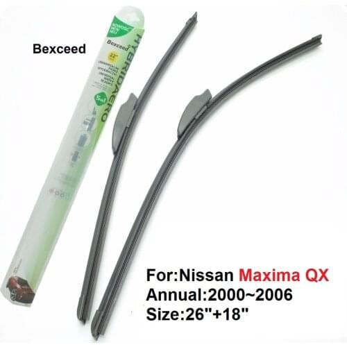 For Nissan Maxima QX Bexceed of Car Windshield Flat Wiper Blade 26"+18" 2000~2006